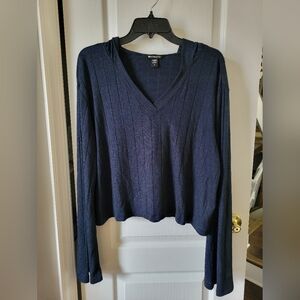 NWT Athleta Harmony Pose Hoodie Dark Blue Heather Size Medium Ultra-Soft